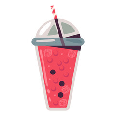 Bubble tea vector cartoon illustration isolated on a white background.