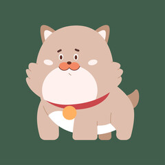 Cute dog vector cartoon character isolated on background.