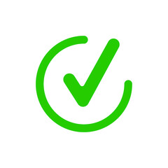 Vector illustration of green yes icon