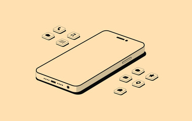 3d, app, application, black, cell, cellphone, cellular, communication, connection, design, digital, display, edge, elegant, empty, equipment, gadget, icon, illustration, interface, isolated, messaging
