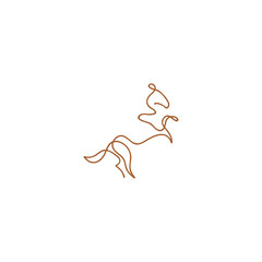 One line horse design silhouette.Hand drawn minimalism style vector illustration