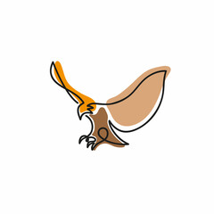 One line eagle design silhouette.Hand drawn minimalism style vector illustration