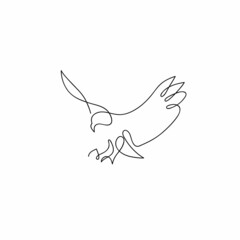 One line eagle design silhouette.Hand drawn minimalism style vector illustration