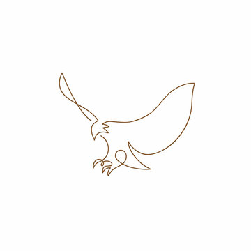 One line eagle design silhouette.Hand drawn minimalism style vector illustration
