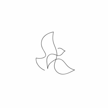 recommend clip art: One line sparrow flies design silhouette.Hand drawn minimalism style vector illustration