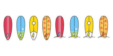 surfboard vector icon logo skateboard longboard beach sea sport cruiser board symbol extreme sport cartoon character doodle illustration design