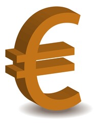 Finance and business symbol. Euro sign. 3d vector