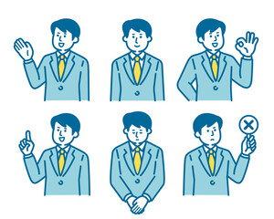 Pose set for men in suits