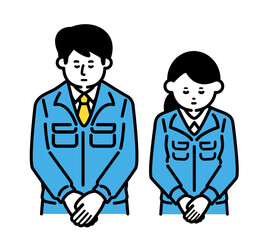 Male and female office workers to apologize