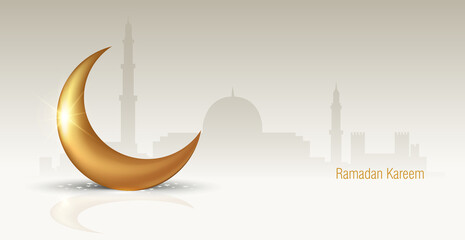 Obraz na płótnie Canvas Holy Ramadan Kareem moon. Month of fasting for Muslims.