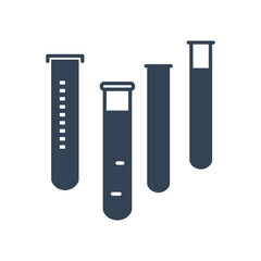 Vector black icon chemical laboratory equipment, test tube