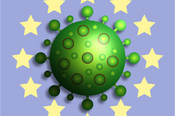 3d Coronavirus und der EU-Sternenkranz