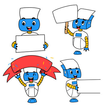 character robot illustration for business promotion and more