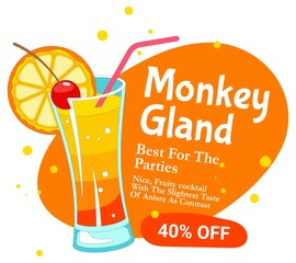 Monkey gland cocktail best for parties vector