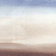 Abstract painting. Watercolor texture in soft pastel colors like beige, white and blue . Modern art landscape. Painted background
