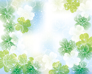 Fototapeta premium クローバーのシルエットイラスト背景