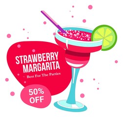 Strawberry margarita classic cocktail on sale