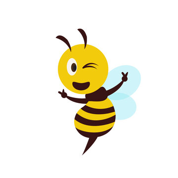 bee illustration design is suitable for animal cartoon character illustration