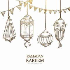 Islamic sketch art muslim holiday background