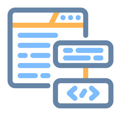 web development colored line icon