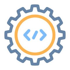 coding colored line icon