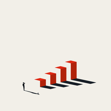 Business growth vector concept. Symbol of success, ambition, motivation, challenge. Minimal illustration