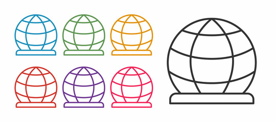 Set line Playground climbing equipment icon isolated on white background. Kid playground climb. Set icons colorful. Vector