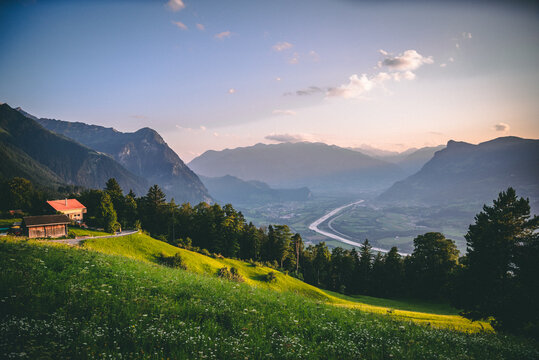 alpine meadow in the mountains