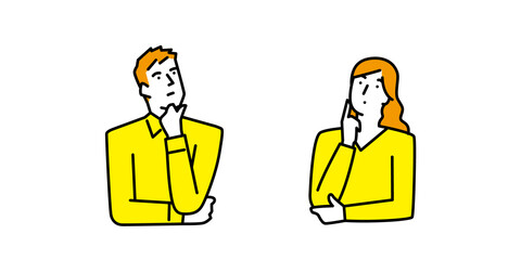 男性と女性の考えるポーズ