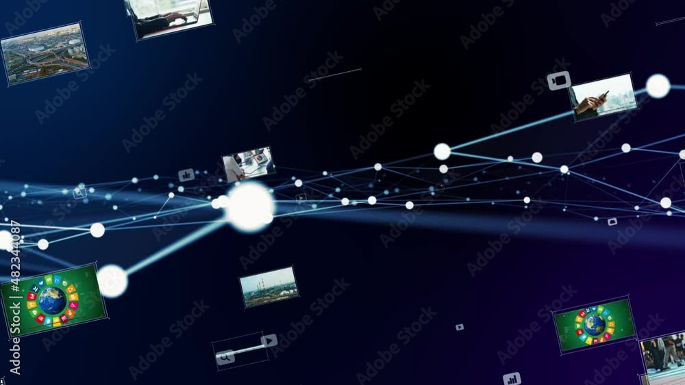 Aufkleber internet movie concept. video distribution service. streaming video. communication network.