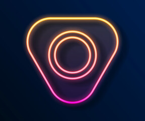 Glowing neon line Sewing chalk icon isolated on black background. Vector