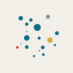 Business network and networking vector concept. Symbol of communication, design, technology. Minimal illustration