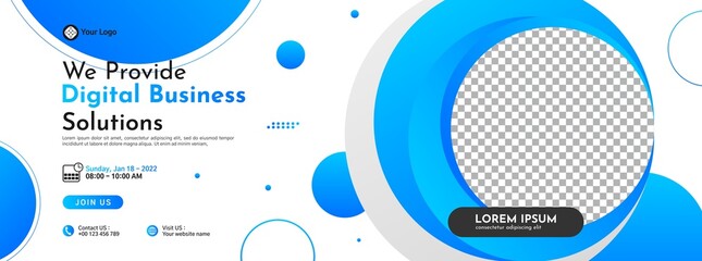 Business conference banner template design for webinar, marketing, online class program, etc