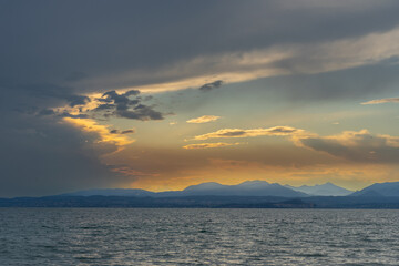 Sunset in Lazise on Lake Garda, Italy