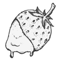 Strawberries in chocolate vector clipart. Restaurant and cafe menu design.