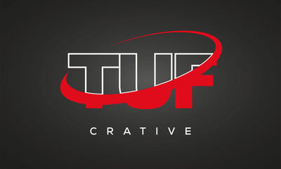 TUF letters creative technology logo design - obrazy, fototapety, plakaty