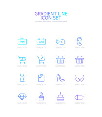 Gradient Simple Line Vector Icon. 

