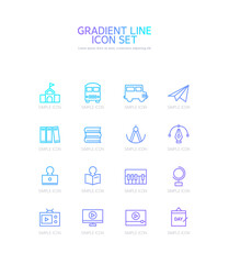Gradient Simple Line Vector Icon. 
