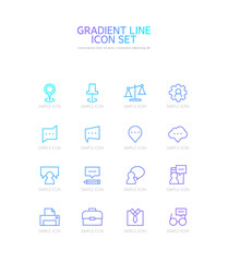 Gradient Simple Line Vector Icon. 
