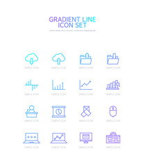 Gradient Simple Line Vector Icon. 
