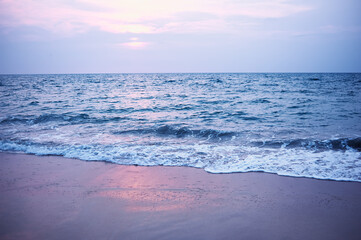 Beautiful landscape. Sunset on the sea shore.