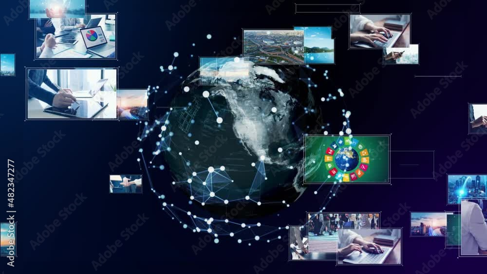 Poster global communication network concept. internet movie concept. video distribution service. streaming 