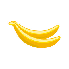 Isolated on a white background, a banana fruit in a flat style.