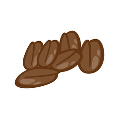 Coffee beans pile cartoon illustration. Vector isolated on white background.