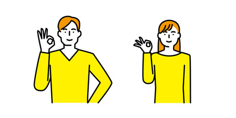 男性と女性のOKポーズ