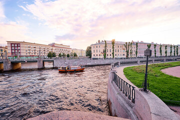 Embankment of channel in Saint Petersburg, Russia
