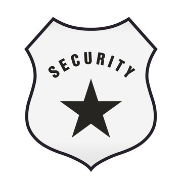 Security badge shield, isolated on white background