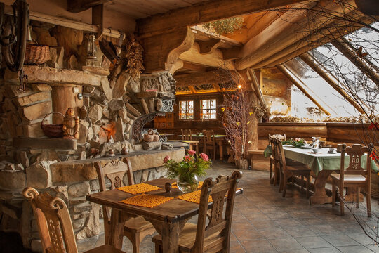 Hotel and restaurant Goralski Dwor in Koscielisko village near Zakopane. Poland