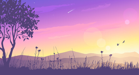 lilac sunset