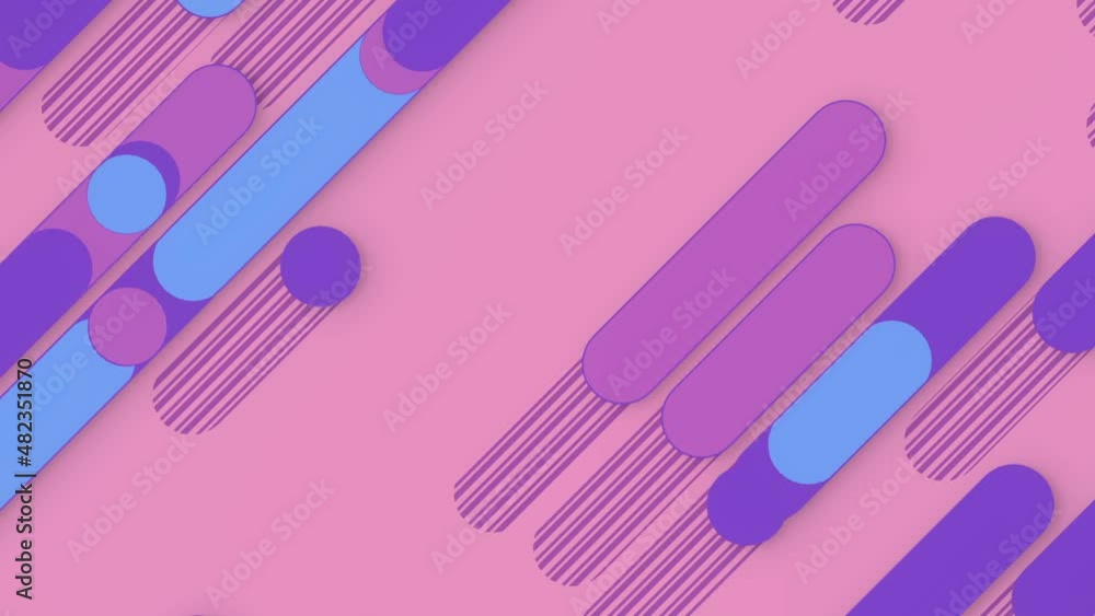 Leinwandbilder movement pattern of colored geometric shapes. 3d rendering loop animation hd
